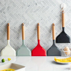 1pc Heat Resistant Silicone Spatula - Nonstick Wide Turner for Cooking Eggs, Fish, Pancakes, Pizza & Steak - Durable Kitchen Ute