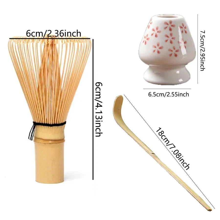 Description Picture 3 of item3pcs/set Tea Brush Matcha Stirring Brush  Stand Japanese Ordering Tools 3pcs Tea Spoon Tea Brush Holder