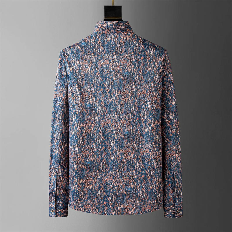 Description Picture 3 of itemHigh Quality Printed Men's Shirts 2024 Spring Long Sleeved Slim Casual Business Dress Shirts Vintage Social Party Tuxedo Blouse