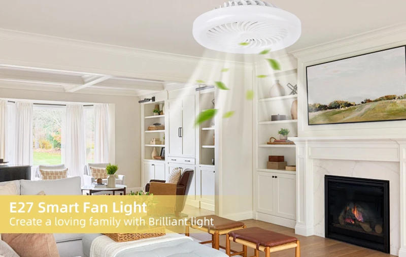 Description Picture 2 of itemSmart 30W LED Ceiling Fan with Remote Control E27 Converter Base 3 Speed modes for Bedroom Living Room Lighting Quiet Operation