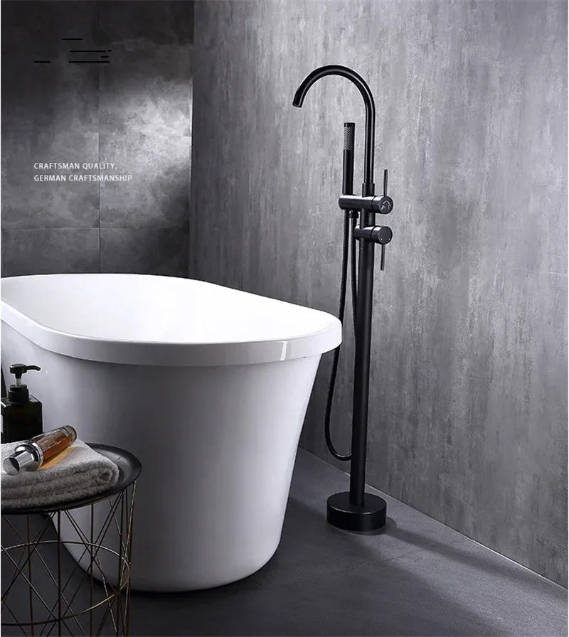 Description Picture 2 of itemBathtub Faucet + Handheld Shower Free Standing Rose Gold  BathTub Mixer Taps Floor or Wall Mounted Bathtub Mixer