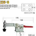 225D Red Toggle Clamp 227kg Heavy Duty Horizontal Clamps Quick Release Locking Lever Fastener Woodworking Hand Clip Tool