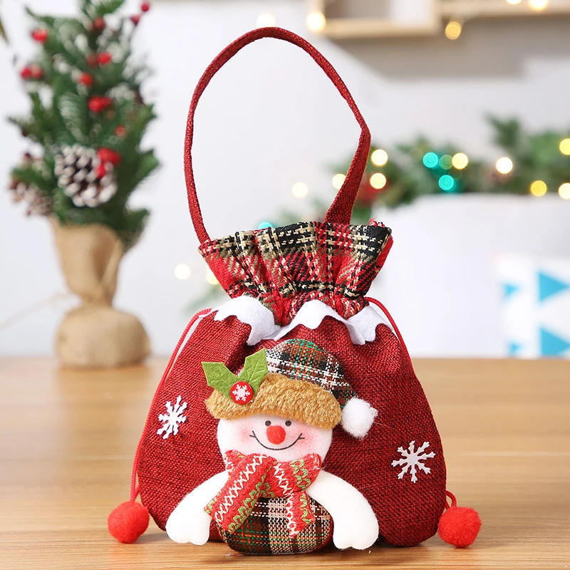 Description Picture 3 of itemChristmas Drawstring Gift Bag Santa Claus Design Candy Bags Reusable Sacks Event & Party Supplies Favors Home Decoration
