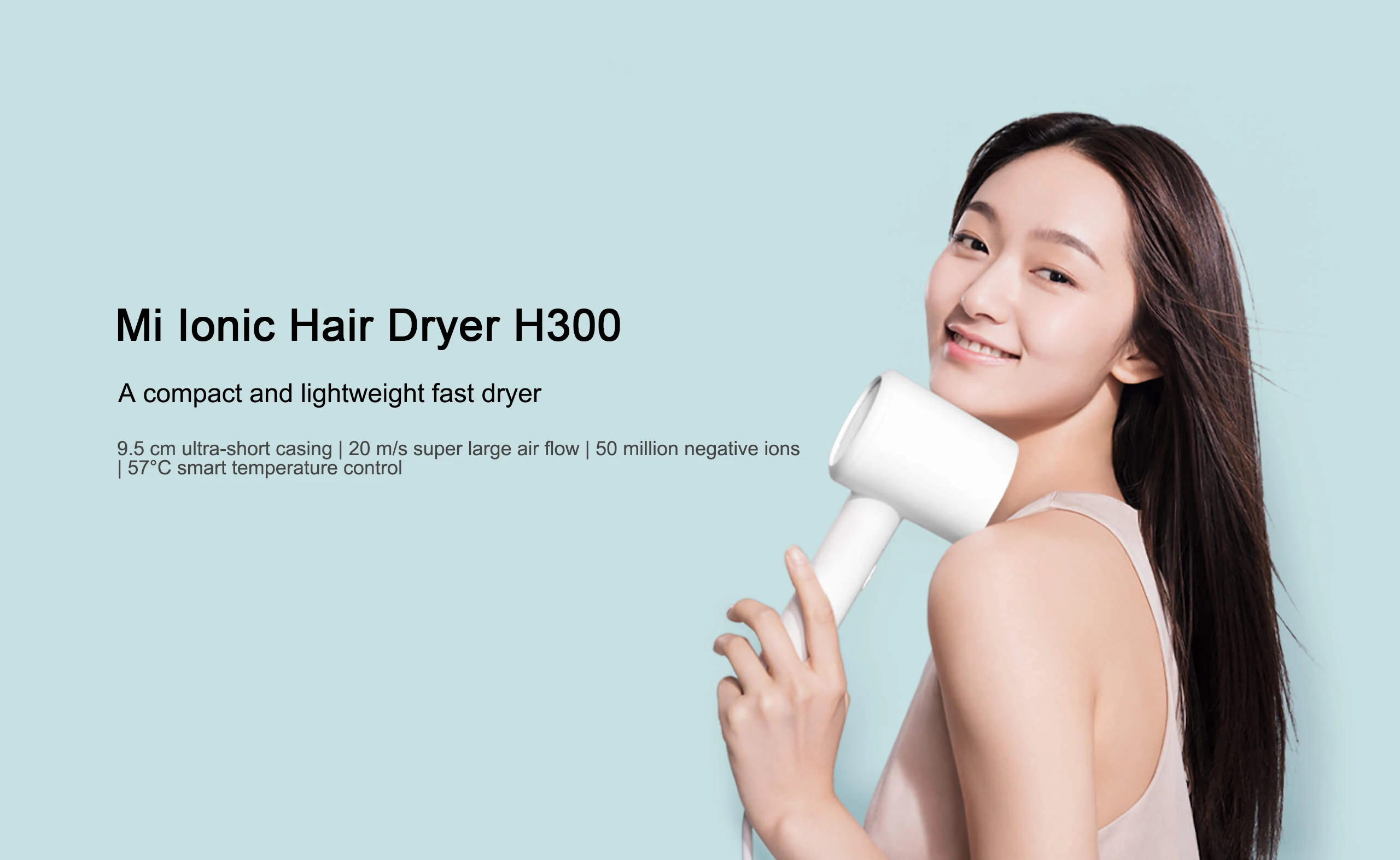 Description Picture 2 of itemXIAOMI MIJIA Mi Ionic Hair Dryer H300 Quick Dry Negative Ion Hair Care Professional For Home 1600W Electric Hair Dryers Diffuser