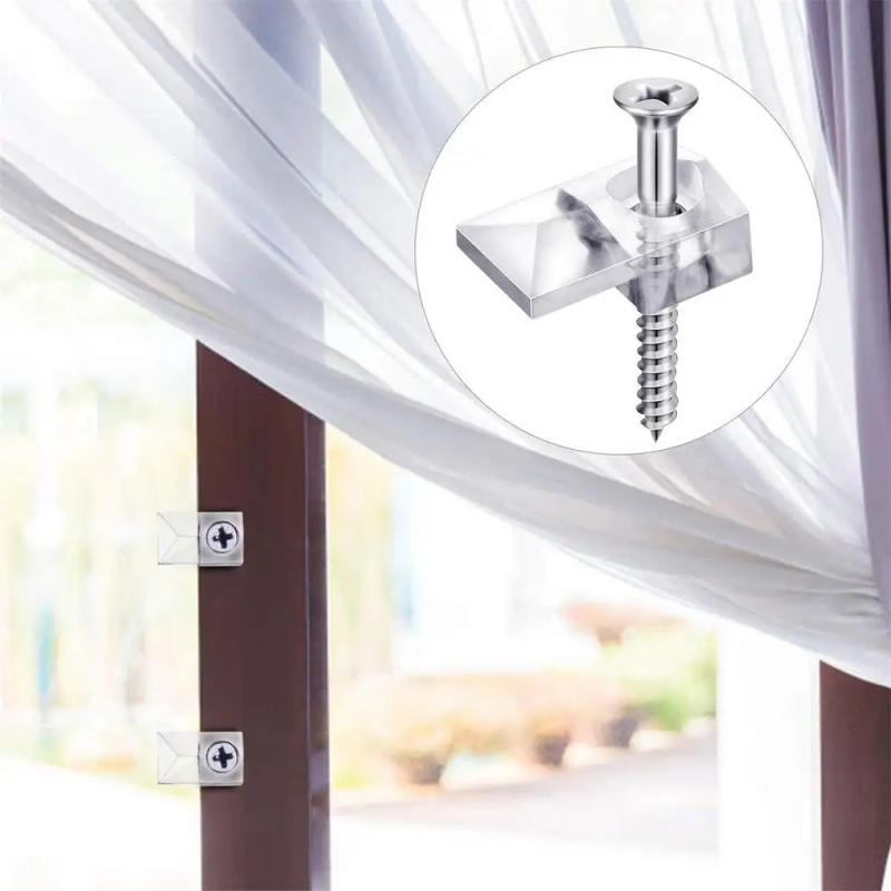 Description Picture 4 of itemWall Mirror Clips Transparent Glass Retainer Clips 20 Sets Frame Hanging Kit Mirror Nail Fixing Clip For Assembling Mirror