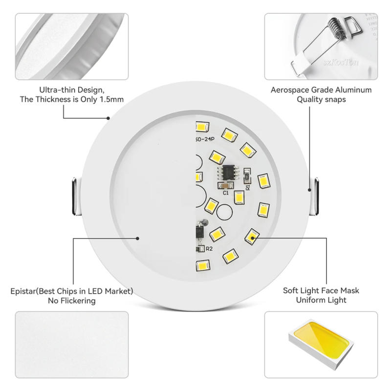 Description Picture 5 of itemLED Downlight AC 220V Recessed LED Ceiling Lamp Round Decoration 5W 7W 9W 12W 20W LED Spot Down Lighting 4000K/6500K