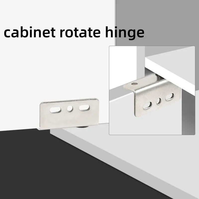 Description Picture 5 of itemIron Right Angle Pivot Hinge Set For Wooden Doors Furniture Cabinets Installation With Screws Plastic Covers