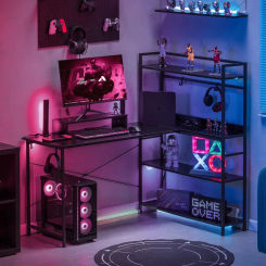 Black Bedroom Desk Organizer Computer Desks Free Shipping Table Room Desk to Study Gaming Values Writing Office Furniture 47
