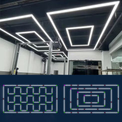 Hexagon LED Lights Garag Workshop Office Barbershop AC85-265V Ceiling Light Led Tube For Car Detailing Gym Supermarket Show Room