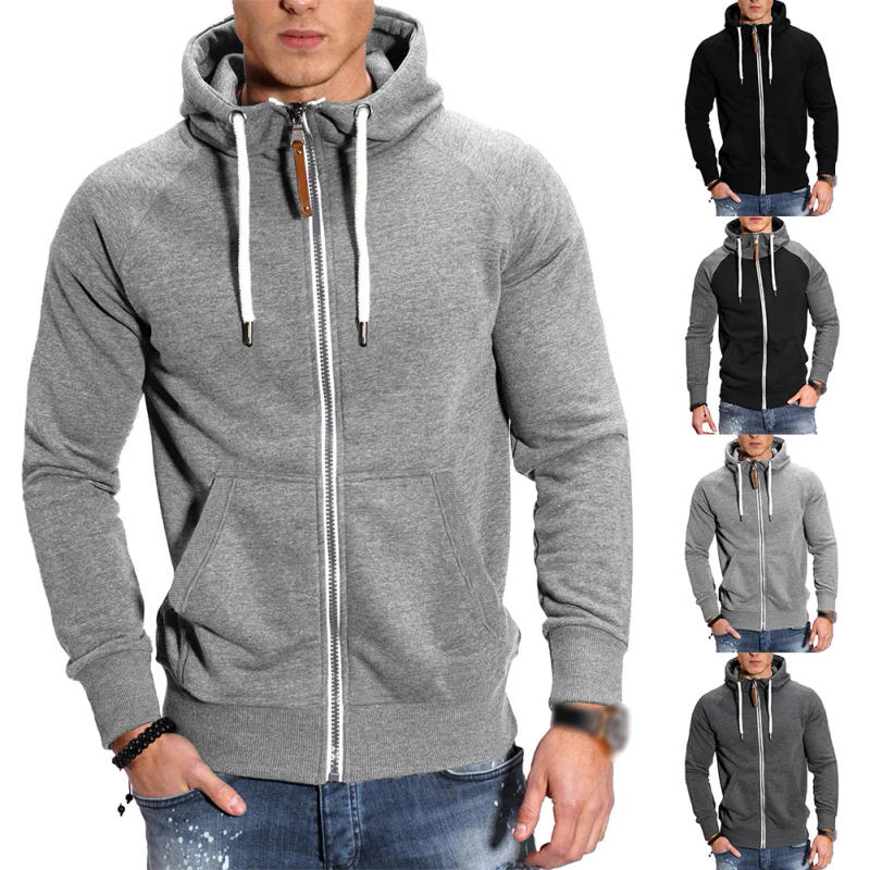 Description Picture 3 of itemMens Winter Hoodie Hooded Jacket Casual Coat Long Sleeve Sweatshirt Zip Up Sports Jogger Outwear Hooded Top Windbreaker