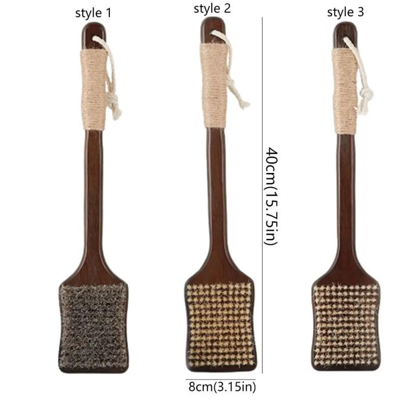 Description Picture 2 of itemSkin Care Wood Long Handle Brush Ergonomic Self Care Bath Exfoliating Brush Soft Bristles Massage Brush Skin Cleanser