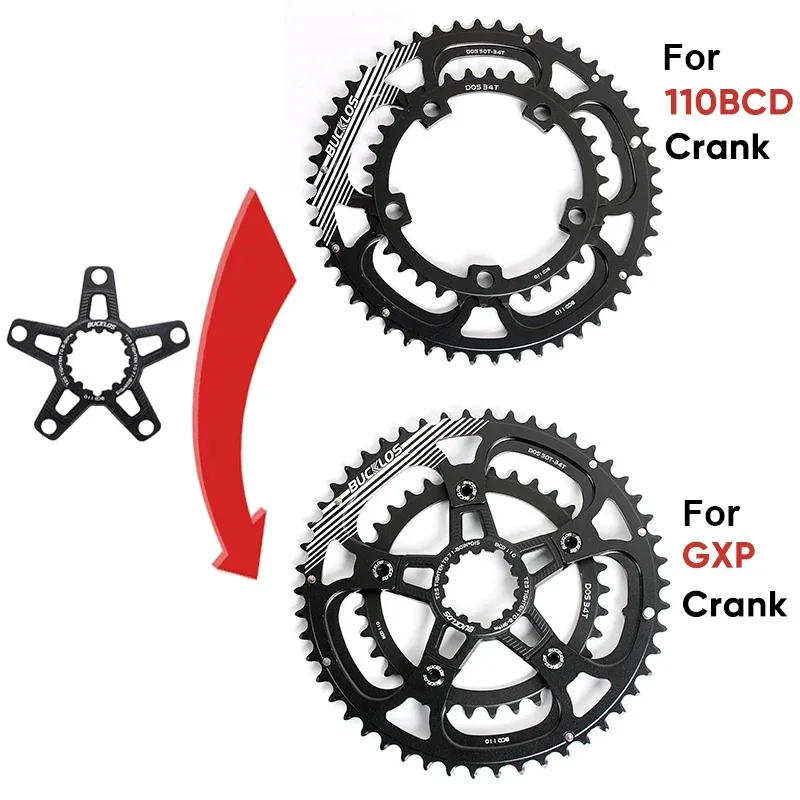 Description Picture 5 of itemBUCKLOS 110 BCD Chainring 34T 36T 39T 50T 52T 53T Narrow Wide Star Road Bike Crown 5 Bolts Front Star for Folding Bicycle