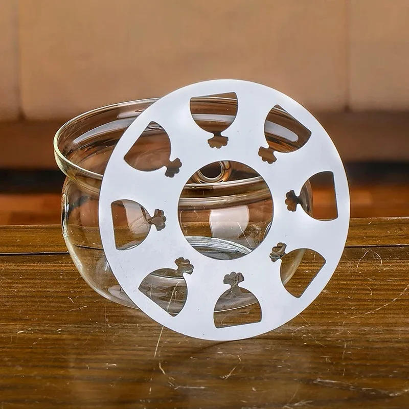 Description Picture 5 of itemRound Teapot Warmer Ramadan Teapot Heater Base Candle Holder Clear Glass Heat-Resisting Stove
