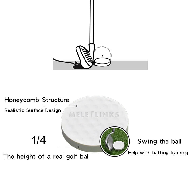 Description Picture 5 of itemFlat Golf Balls Swing Trainer Flat Golf Training Balls Lightweight Durable Indoor Outdoor Beginners Swing Golf Practice Ball