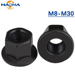 Black High Flanged Hexagon Nuts Thickened Pressure Plate Nut M8 M10 M12 M14 M16 M18 M20