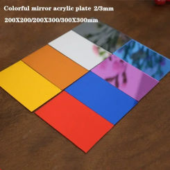 2MM Acrylic Gold colorful Mirror Square Sheet Plastic Pier Glass Hotel Decorative Lens Plexiglass Not Easy To Broken Custom