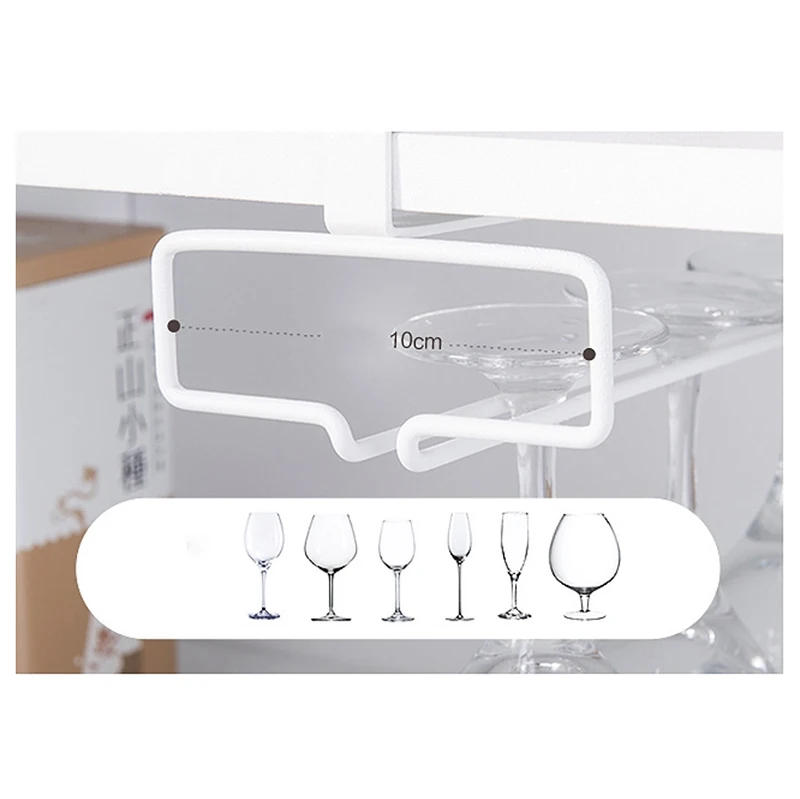 Description Picture 3 of itemWine Glasses Holder Bartender Stemware Hanging Rack Under Cabinet Stemware Organizer Glass Goblet Iron Rack Bar Kitchen Tools