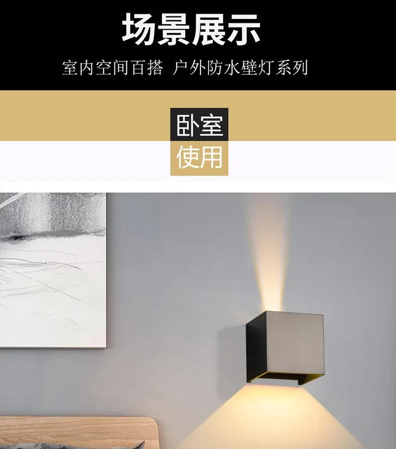 Description Picture 4 of itemLED Wall Light with Human Body Motion Sensing IP65 Waterproof Outdoor&Indoor Wall Lamp Garden Light Fixture Aluminum AC90-260V