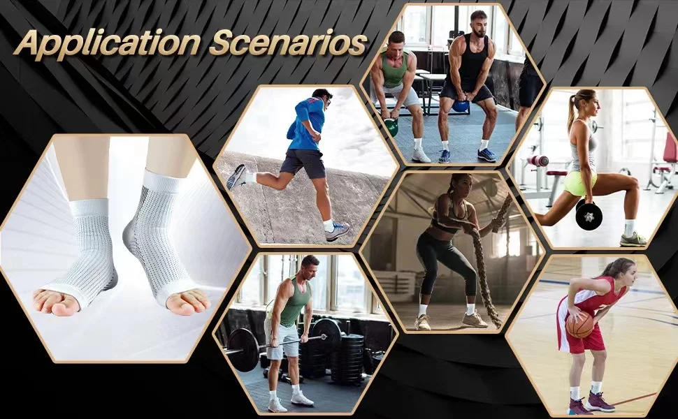 Description Picture 4 of item1 Pair Copper Infused Compression Socks Ankle Support Pain Relief Socks Foot Anti-Fatigue Compression Sport Running Yoga Socks