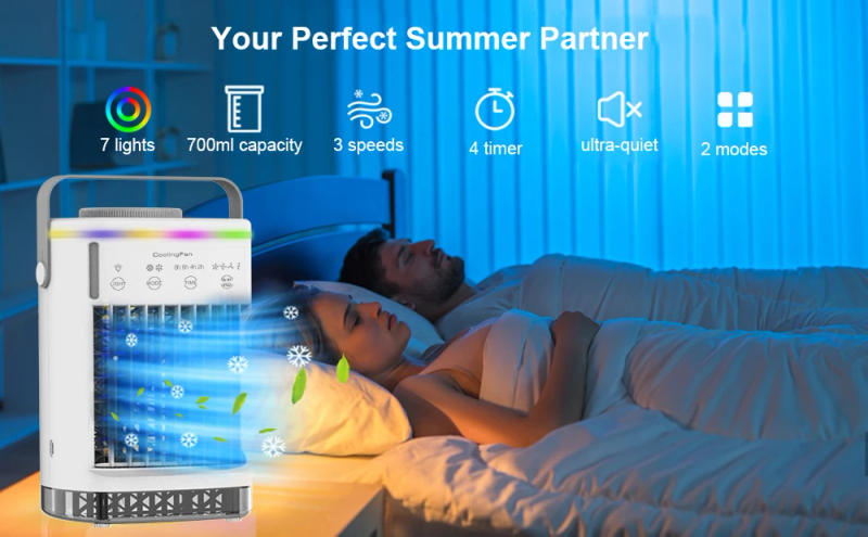 Description Picture 2 of itemPortable Air Conditioners Fan USB Electric Humidifier Fan LED Night Light  3 In 1 Air Cooler Water Mist Fan For Office Home