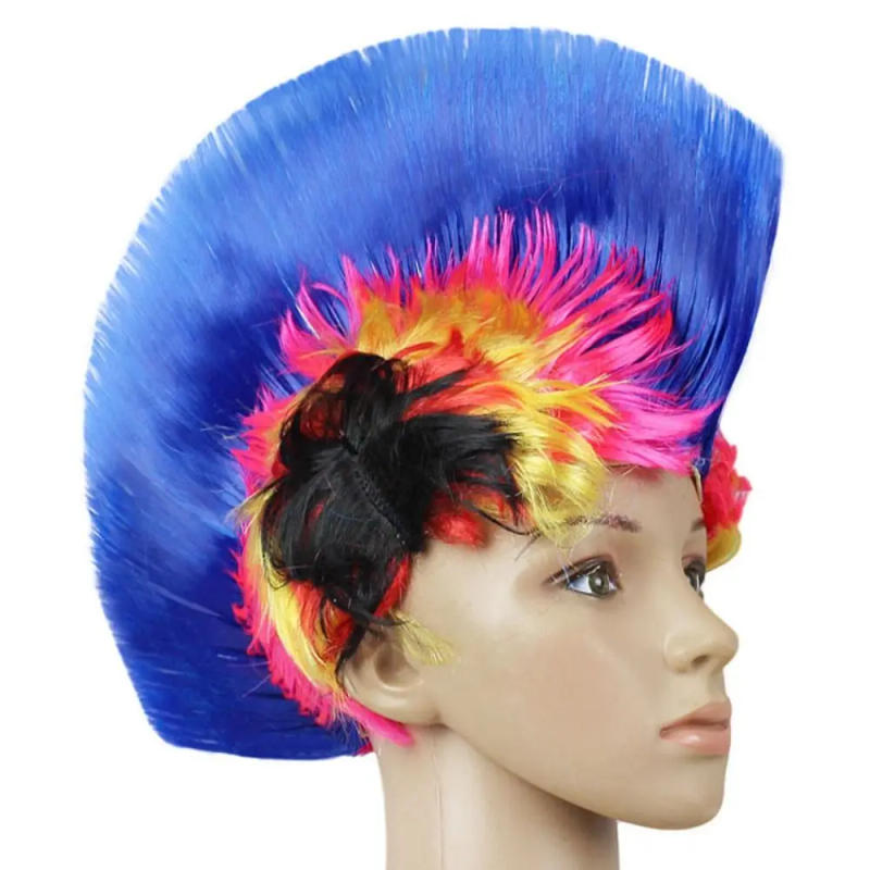 Description Picture 6 of itemLuminous Funny Cockscomb Bar LED Colored Rainbow Punk Wig Invisible Disco Mohawk Wig Night Party