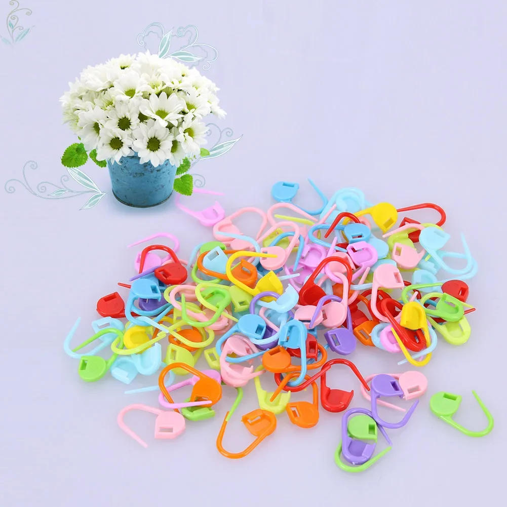 Description Picture 4 of itemPlastic Knitting Tools, Crochet Hooks, Knitting Needles, Needle Clips, 100pcs Crochet Locking Stitch Markers Mixed Color