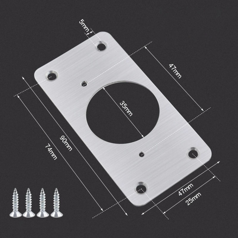 Description Picture 6 of item4Pcs Cabinet Hinge Repair Plate Kit Stainless Steel Door Hinge Mounting Plate With Holes For Home Kitchen Cupboard Furniture