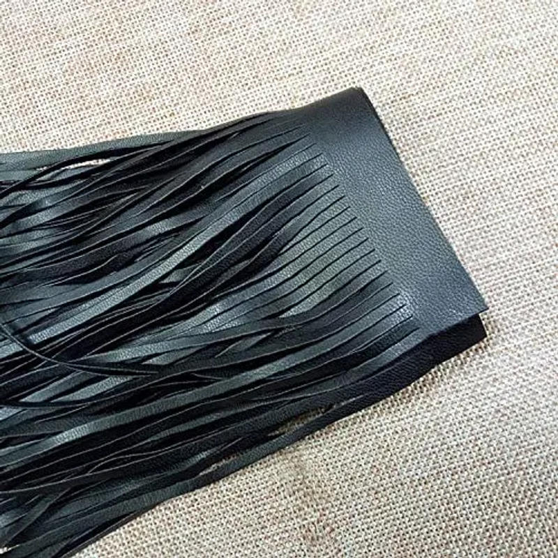 Description Picture 6 of item12/15/30cm PU Leather Fringe Trim Sewing Tassel Trim for DIY Craft Clothing Handbag Sewing Craft Embellishment Decoration