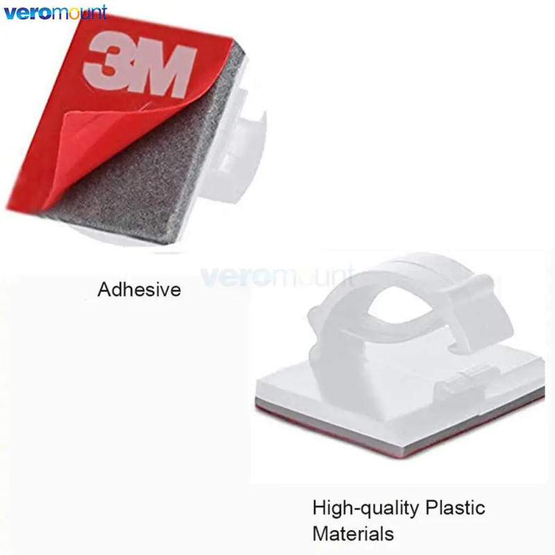 Description Picture 3 of item50x Self Adhesive Wire Bundle Holder Tie Mount Clip for 10mm wide Flexible LED Strip Lights Connector Suitable Led Strip Holder