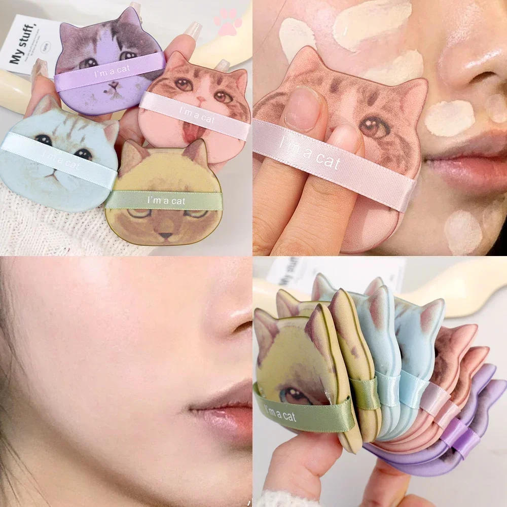 Description Picture 3 of itemCute Cartoon Cat Cosmetic Puff Dry Wet Dual-use Double Side Makeup Puffs Air Cushion Foundation Concealer Cream Powder Sponge