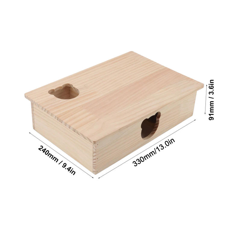 Description Picture 4 of itemHamster House Log Movable Roof Stable 6 Bedrooms Pet Hideout House for Hamsters Chinchillas Golden Bears Sleeping and Moving