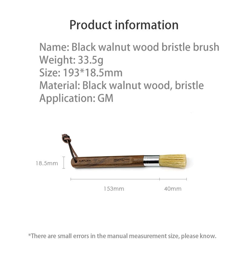 Description Picture 5 of itemAIRFLOW Coffee Grinder Cleaning Brush Wood Handle Natural Bristles Keep Your Beans Fresh Brown Coffee Machine Coffee Clean Tool