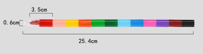 Description Picture 2 of item6Pcs Rainbow 12 Colors Replaceable Block Crayons Painting Pen for Kids Birthday Party Favors Back To School Gifts School Rewards