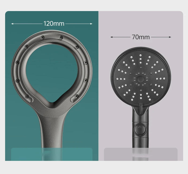 Description Picture 6 of itemNew Shower Head 125mm Big Panel Heart Ring Spray Booster Large Flow showerhead Bathroom Rain Shower Mixer Bathroom Accessories