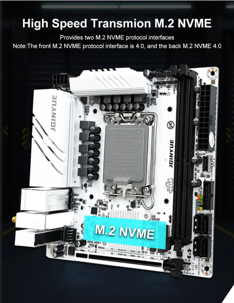Description Picture 5 of itemJGINYUE B760i Motherboard LGA 1700 Support Intel Core 12th 13th DDR4 3200mhz RAM Latest mini itx B760i-GAMING
