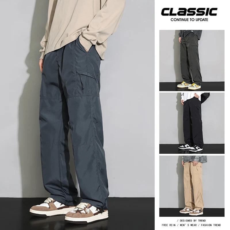 Description Picture 3 of item2023 Men's Autumn New High Quality Loose Leggings Fashionable and Popular Casual Windproof Waterproof Pants