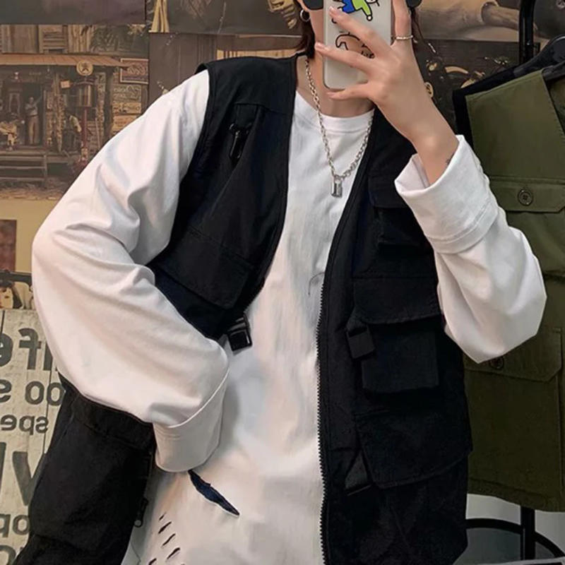 Description Picture 5 of itemCargo Waistcoat Vest Vacation Casual Coat Daily Holiday Jackets Men Outerwear Sleeveless Solid Color Brand New