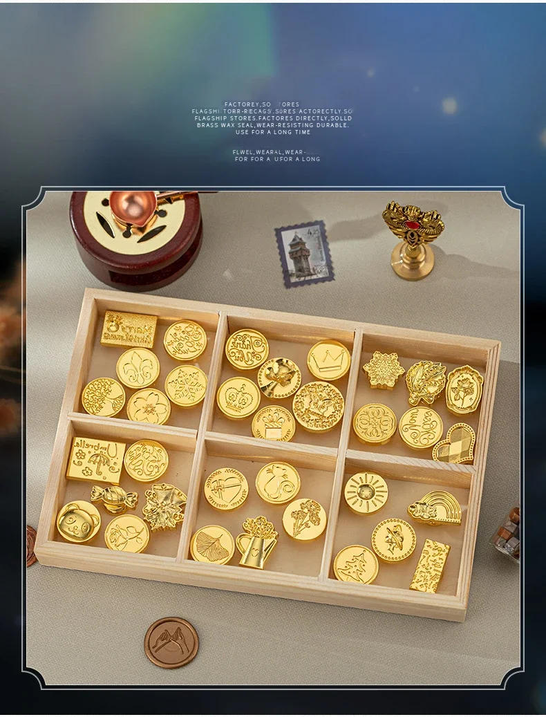 Description Picture 5 of itemChristmas Wax Seal Stamps Sealing Wax Vintage Sello Candy Retro Envelopes Sealing Stamp Head Wedding Invitations Cards ZT0109