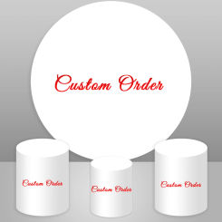 NIHOLIA Custom Round Circle Backdrop Birthday Party Baby Shower  Photography Background Vinyl Polyester Cylinder Covers Elastic