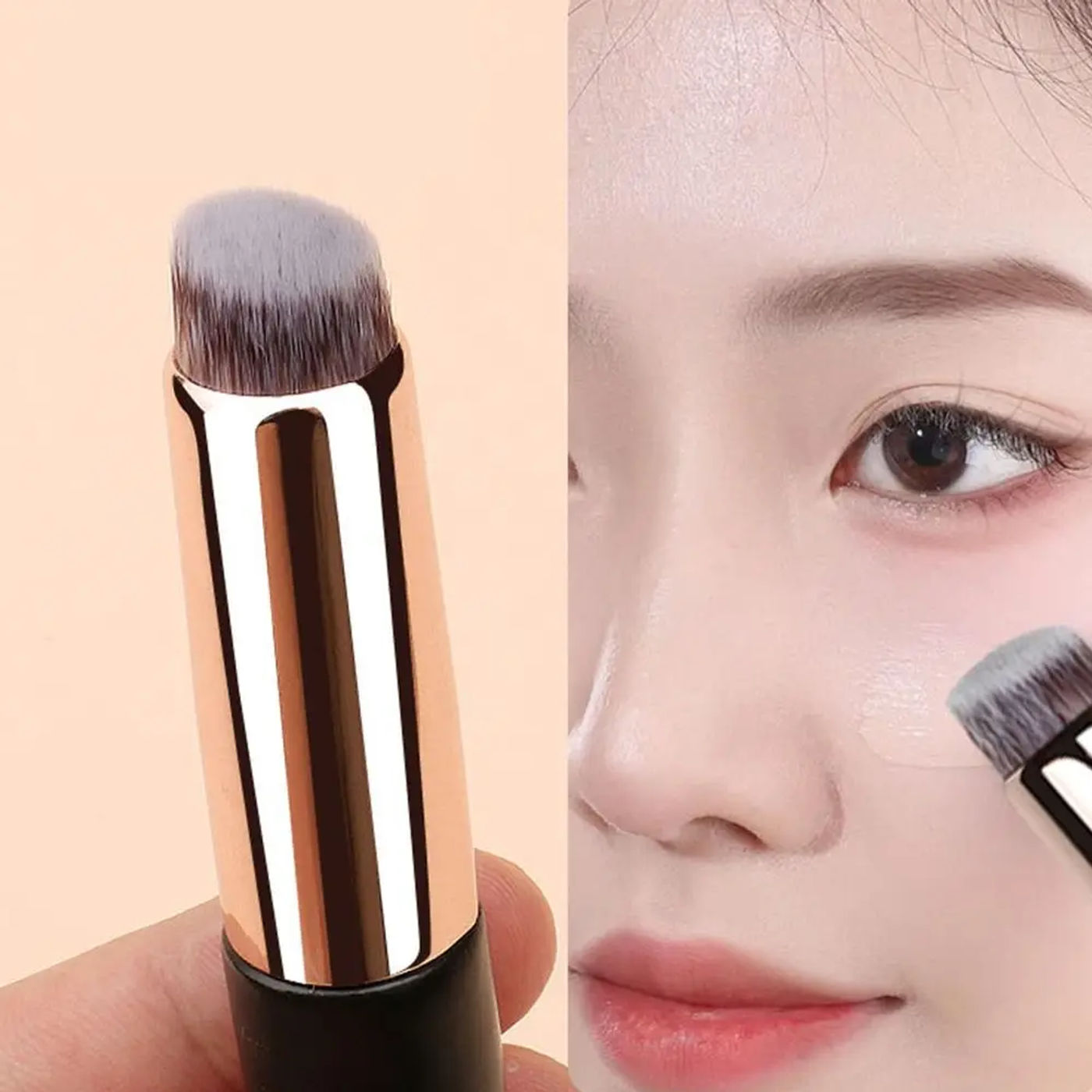 Description Picture 6 of itemBeauty Tool Soft Silicone Lip Brush Portable Professional Concealer Brush Double-ended Design Round 2-in-1 Lipstick Brush Girl