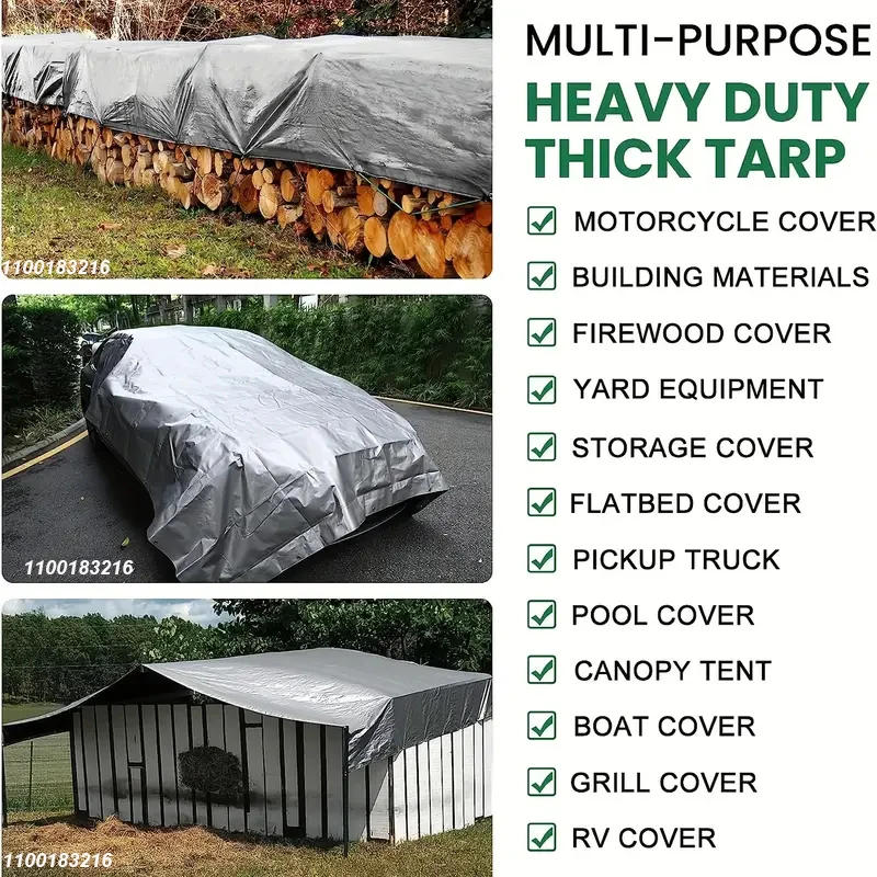 Description Picture 6 of itemPE 0.32 mm tarpaulin rainproof cloth outdoor awning garden plant shed truck awning waterproof sunshade sail pet dog house cover