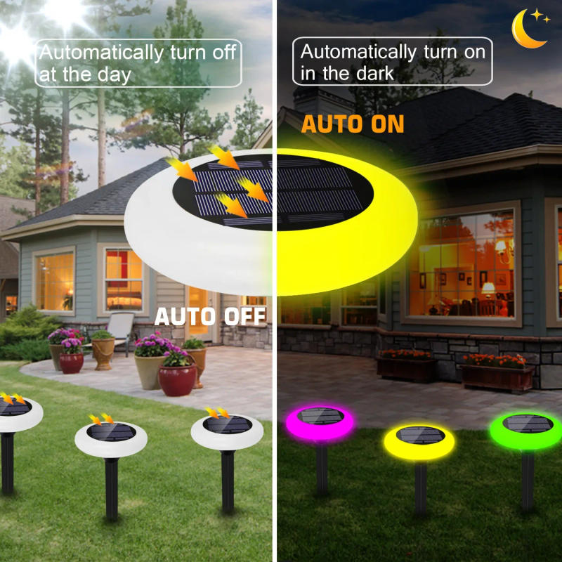 Description Picture 5 of item4 PCS LED RGB Solar Light Outdoors Landscape Wireless Spotlights Color Changing Waterproof Solar Wall Lamp Patio Garden Lighting
