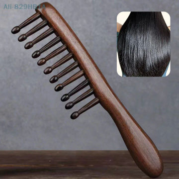 Natural Comb Meridian Massage Anti-static No-snags Wide Tooth Comb For Women Girl Straight Curly Hair