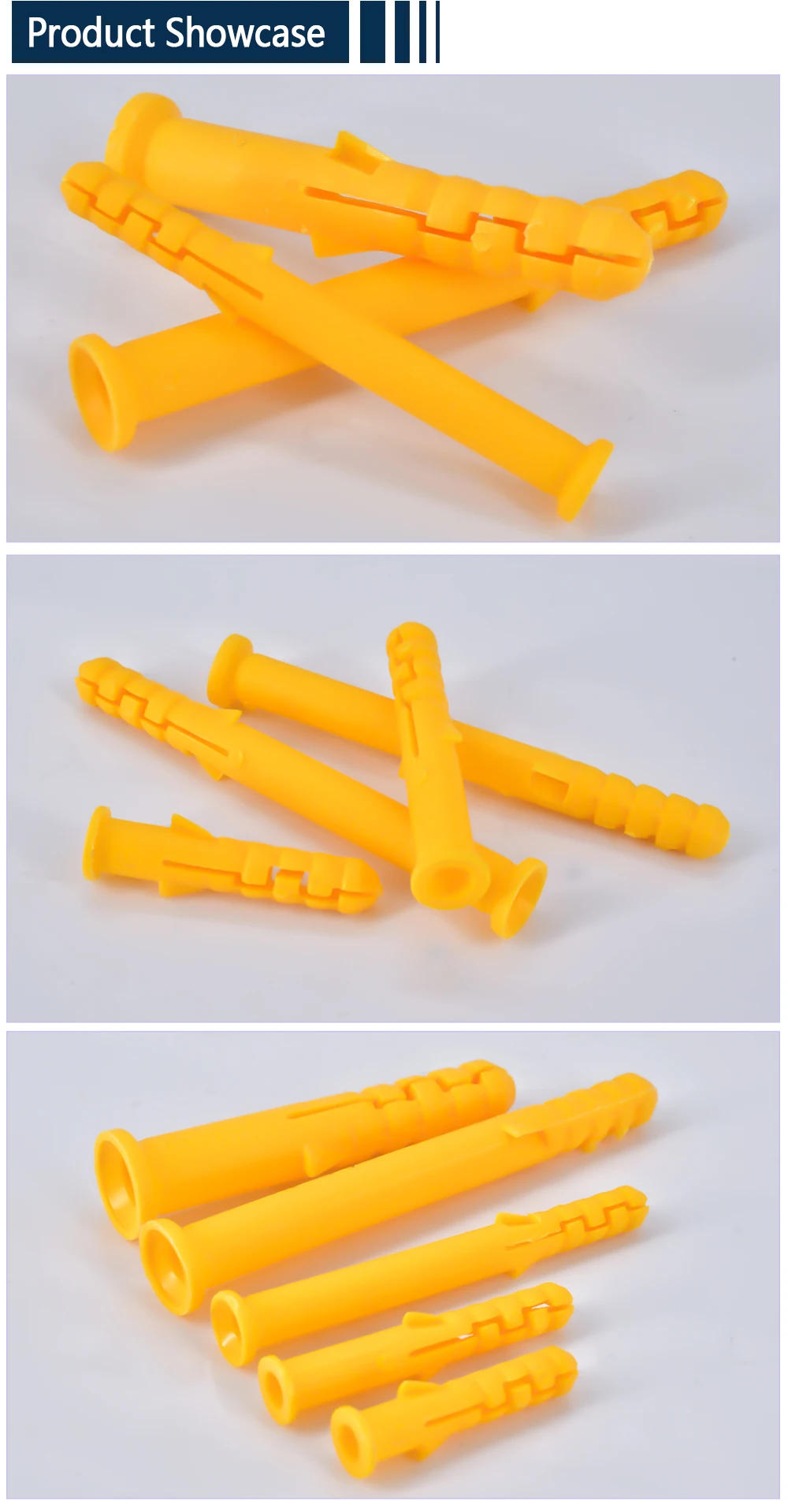 Description Picture 5 of itemM6 M8 M10 Yellow Plastic Expansion Pipe Column Concrete Wall Plug Frame Fixing Tube Anchors for to the Fixed on Drywall 20pieces