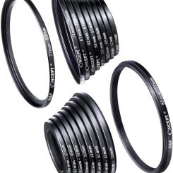 K&F Concept 18 In 1 Filter Adapter Ring Set Step Up/Down Adapter Ring 37mm-82mm 82mm-37mm for Nikon Canon Sony DSLR Camera Lens