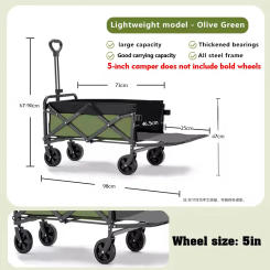 Outdoor Garden cart Camping Wagon Wheels Heavy Duty Folding Shopping Cart Large Foldable Beach Hand Cart Protable Market Trolley
