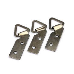 50pcs Gun Black Slanted Bent Triangle D-Ring Photo Oil Painting Picture Frame Wall Hanger Hook  with Screws
