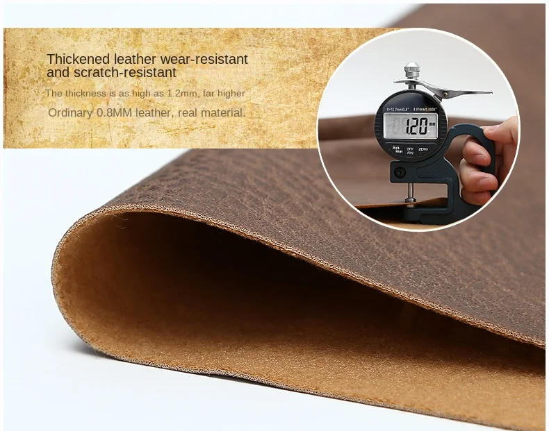 Description Picture 5 of item1.2 Thick Crazy Horse Patterned Artificial Leather Fabric PU Soft Bag Sofa Seat Counter Wall Shoe Fashionable DIY Sewing Cloth