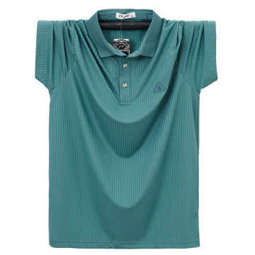 New Summer Ice Silk Cotton Polo Shirt Men Plus Size Short Sleeve Tops Breathable Business Polos Men's Casual T-shirt 6XL