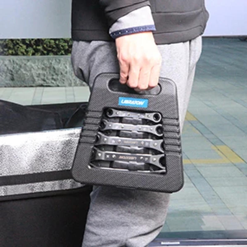 Description Picture 4 of itemLIBRATON 6PCS Ratchet Spanner Set Ratchet Spanners Offset Spanner Set Ring Spanner Set Offset Ratcheting Wrench Set 6-19mm